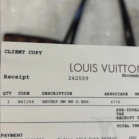 Louis Vuitton Damier Ebene Neverfull MM Tote - Picture 7 of 16